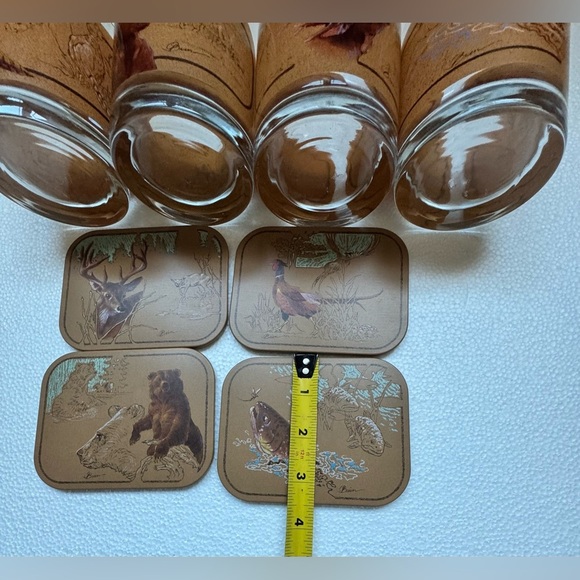 Vintage Wildlife Print Glass Set with Coasters - Picture 11 of 11